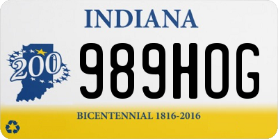 IN license plate 989HOG