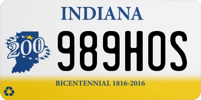 IN license plate 989HOS