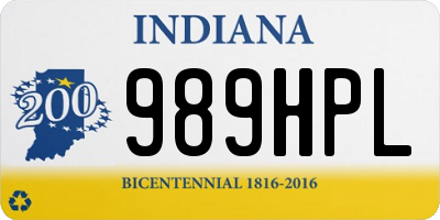 IN license plate 989HPL