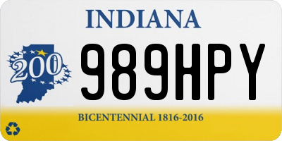 IN license plate 989HPY