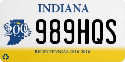 IN license plate 989HQS