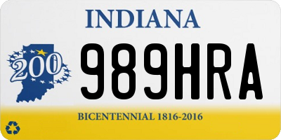 IN license plate 989HRA