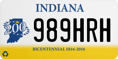 IN license plate 989HRH