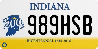 IN license plate 989HSB