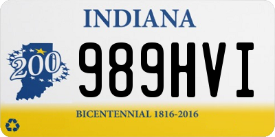 IN license plate 989HVI