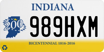 IN license plate 989HXM