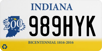 IN license plate 989HYK