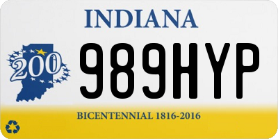 IN license plate 989HYP
