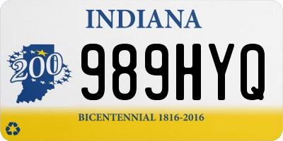 IN license plate 989HYQ