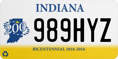 IN license plate 989HYZ