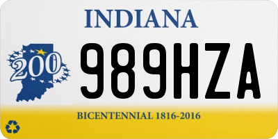 IN license plate 989HZA