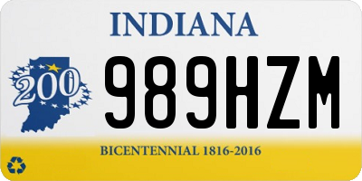 IN license plate 989HZM