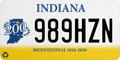 IN license plate 989HZN