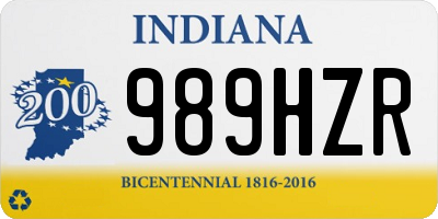 IN license plate 989HZR