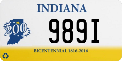 IN license plate 989I