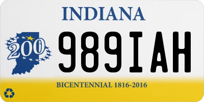 IN license plate 989IAH