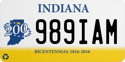 IN license plate 989IAM