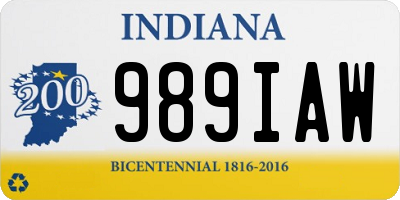 IN license plate 989IAW