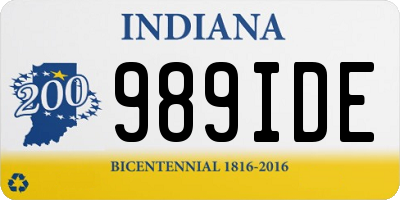 IN license plate 989IDE