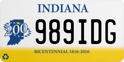 IN license plate 989IDG