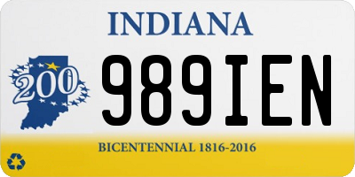 IN license plate 989IEN