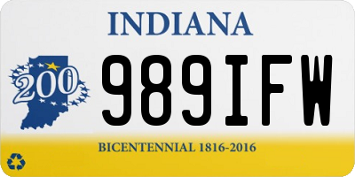 IN license plate 989IFW