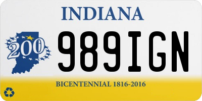 IN license plate 989IGN