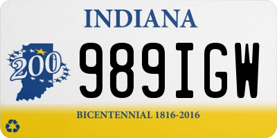 IN license plate 989IGW