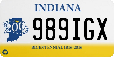 IN license plate 989IGX