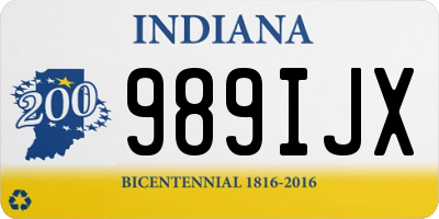 IN license plate 989IJX