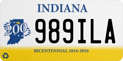 IN license plate 989ILA