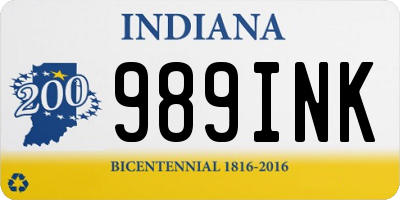 IN license plate 989INK