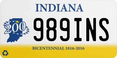 IN license plate 989INS