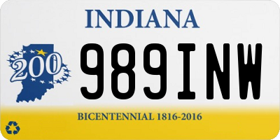 IN license plate 989INW