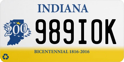 IN license plate 989IOK