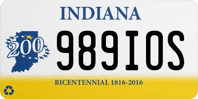 IN license plate 989IOS