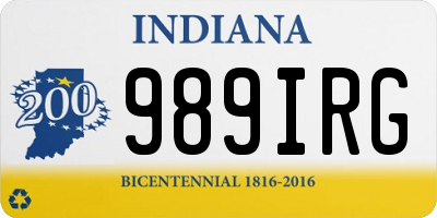 IN license plate 989IRG