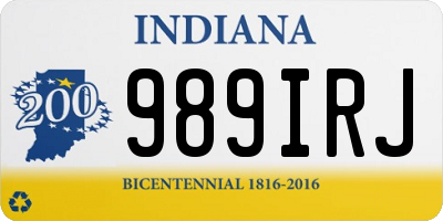 IN license plate 989IRJ