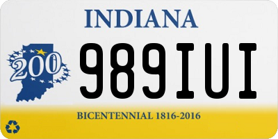 IN license plate 989IUI