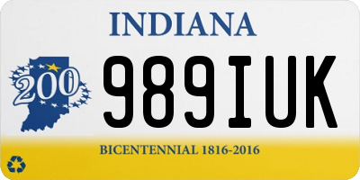 IN license plate 989IUK