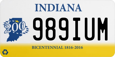 IN license plate 989IUM