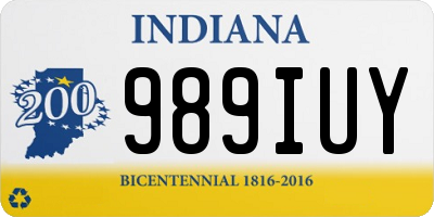 IN license plate 989IUY