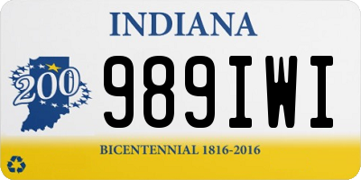 IN license plate 989IWI