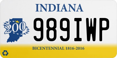 IN license plate 989IWP