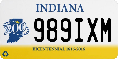 IN license plate 989IXM