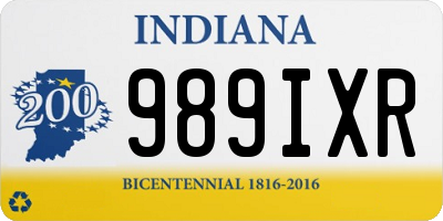 IN license plate 989IXR