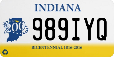 IN license plate 989IYQ