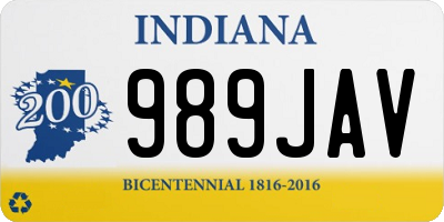 IN license plate 989JAV