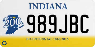 IN license plate 989JBC