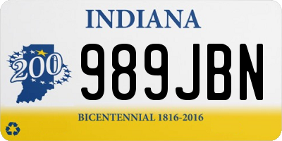 IN license plate 989JBN